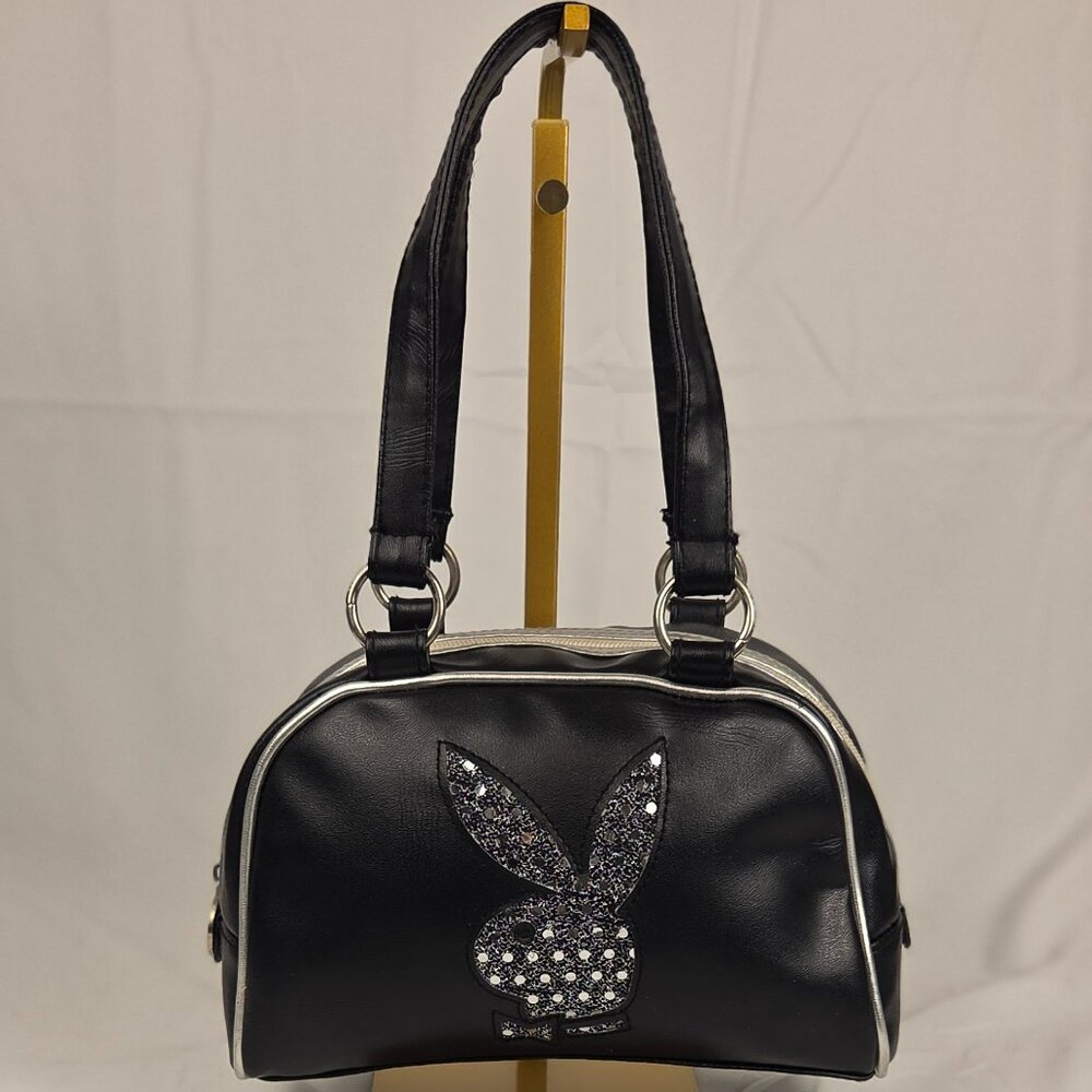 Playboy Black & Silver Satchel Purse – Y2K Rare Collectible